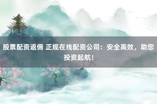 股票配资返佣 正规在线配资公司：安全高效，助您投资起航！