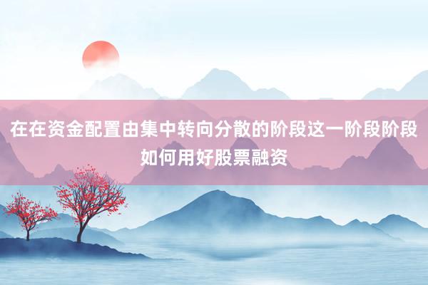 在在资金配置由集中转向分散的阶段这一阶段阶段如何用好股票融资