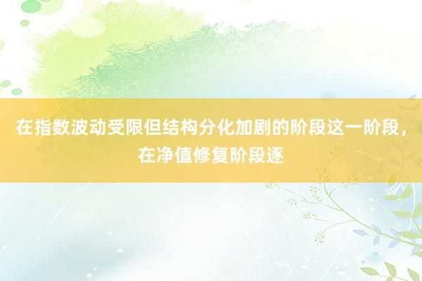 在指数波动受限但结构分化加剧的阶段这一阶段，在净值修复阶段逐