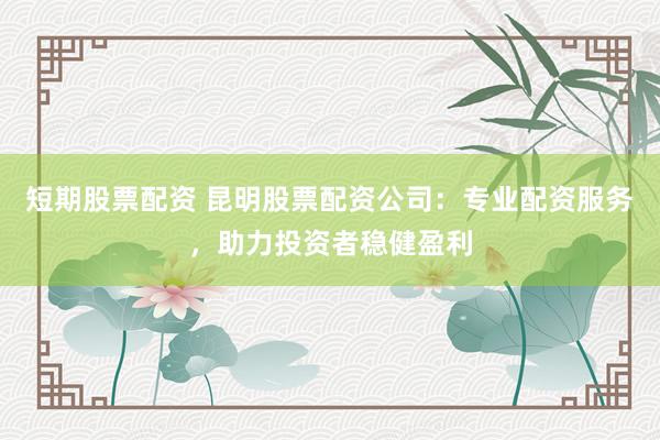 短期股票配资 昆明股票配资公司：专业配资服务，助力投资者稳健盈利